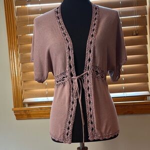 Mossy Oak Pink Cardigan Sweater with Tie Closure